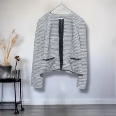 本日限定価格✨COMME CAISM◎コムサイズム　ノーカラーツイードジャケット