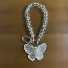 蝶クリアアクリル　キーホルダー