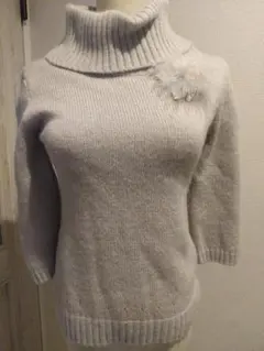 KUMIKYOKUFAM 　アンゴラ混　七分袖ニット