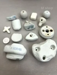 レアな形状　変わり種　ホワイト　シー陶器　13種　文字入り　麻雀牌　コレクション