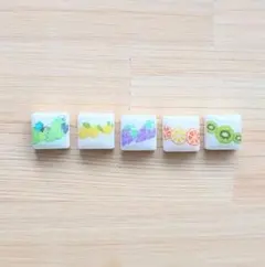 no.413　タイルピアス　イヤリング5個セット