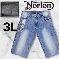 定1.3万極美品✨Norton ノートン ストレッチ デニム ハーフパンツ 刺繍のサムネイル