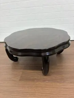 輪花形天板 花台 フラワースタンド 飾り台 花瓶台 黒檀調 インテリア