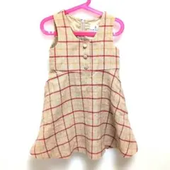 KUMIKYOKU ジャンバースカート ベージュチェック 110