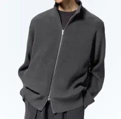 【GU】ジーユー　ニットフルジップジャケット　ドライバーズニット