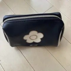 MARY QUANT 黒 ポーチ 花モチーフ