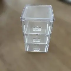 透明プラスチック製3段小物入れ