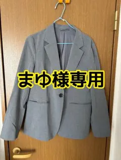 GU グレー　ウォッシャブルテーラードジャケット Lサイズ