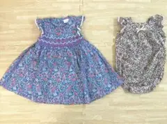 next baby 花柄 ワンピース スモッキング刺繍 プティマイン セット