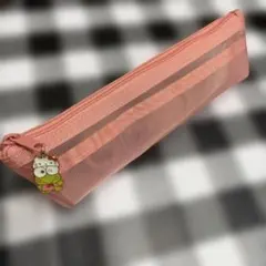 未使用品　無印良品　ペンケース　ポーチ　ピンク メッシュポーチ