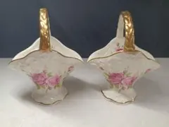 陶製手付バスケット　ラレーヌデローズ　2個セット