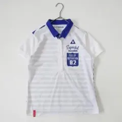 ルコックスポルティフ　ボーダー柄ゴルフポロシャツ　Lサイズ