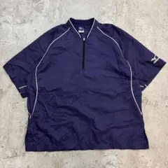 日*5様 MIZUNO　ハーフジッププルオーバー　M　パープル　半袖　古着