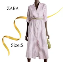 ZARA チェック柄ポプリンワンピース ZW COLLECTION Sサイズ - メルカリ
