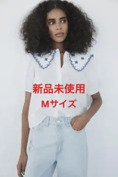 zara エンブロイダリー ポプリン シャツ Sサイズ
