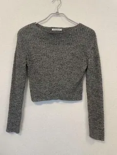 【美品】BEAUTY&YOUTH グレー クロップドニット 長袖