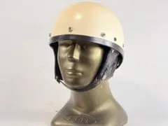 mchalビンテージヘルメット卍マックホール白ハーレー革巻きナックル