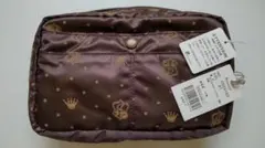 【未使用タグ付】Dakota ポーチ ダコタのモノグラム模様 光沢茶色