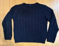 UNIQLO キッズ ケーブルニット セーター ネイビー 130cm