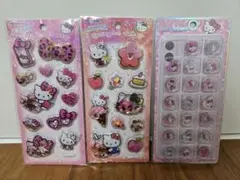 【正規】スパンコールパーティー　シール　キティ(2種)とキラコロおはじき1枚
