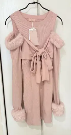 Resexxy ポイントフェイクファーミニニットワンピース