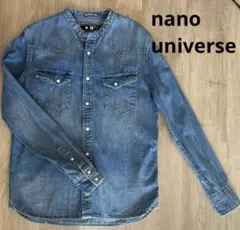 NANO-UNIVERSE バンドカラーデニムシャツ M