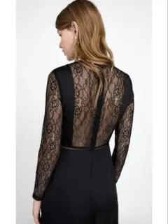 ZARA ブラック レース ロング ワンピース ドレス オケージョン XS ザラ