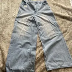 ワイドレッグデニムパンツ 美シルエット