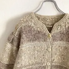 ◎SALE◎used ニットコート アウター ベージュ ラメ カーディガン 古着