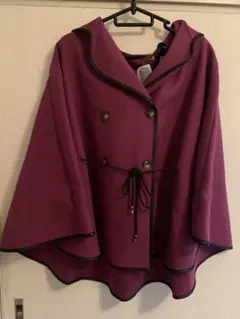 ＊パープル＊フード付き ケープコート イタリア製