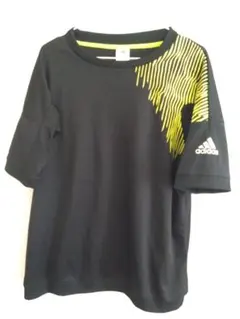 adidas アディダス【未使用•新品】　ストライプデザイン Tシャツ XO 黒