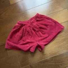 赤 コーデュロイ ショートパンツ