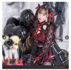 ガーリーチェックパンククラッシュメイド 赤︎ Malymoon マリームーン