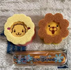 ☆新品☆ポンデライオン ☆スポンジ☆スティッチ☆ランチフォークセット