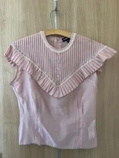 望*様 Sister Jane フリル ピンク ノースリーブ シャツ ブラウス