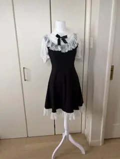 axes femme レースフリルワンピース M 黒 半袖 ゴスロリ - メルカリ