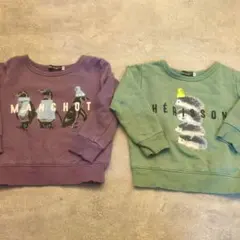 ペンギンとハリネズミのトレーナー2点セット 100cm　BEBE