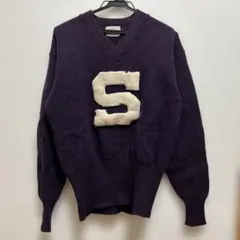 Vネック ニット　パープル