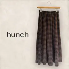 【hunch】チェック柄 ロングスカート プリーツスカート ウエストゴム