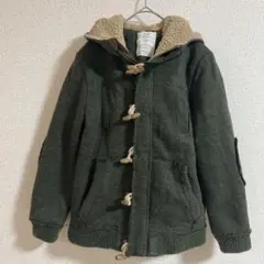 【極暖】ZARA KIDS ニットダッフルコート 152 裏ボア カーキ