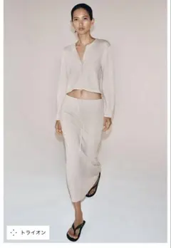 ZARA ミディアムグレー クロップドフーディ XXL セットアップ - メルカリ