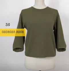 SALE【GEORGES RECH】八分袖カットソー(SIZE36)カーキ系