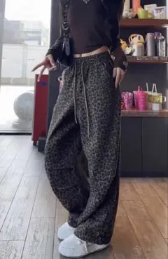 レオパード ワイドパンツ
