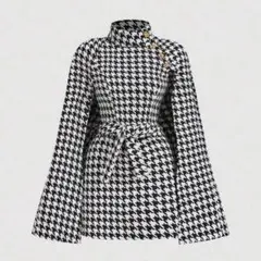 SHEIN MOD 千鳥格子 千鳥柄 ケープ ワンピース