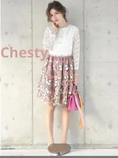 未使用に近い♡Chestyドッキングレースワンピース