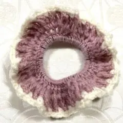 ◆かぎ針編み◆シュシュ、毛糸、ハンドメイド(ピンクと白)