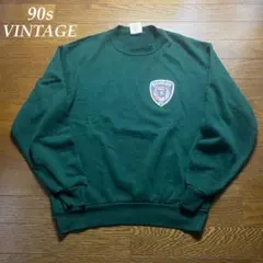 90s USA製 JERZEES M ローカル 消防署 スウェット グリーン