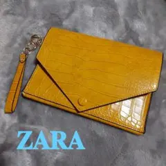 ZARA クラッチバッグ イエロー マチなし 鞄