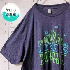 アメリカンアパレル USA製 Tシャツ 2XL パープル US古着