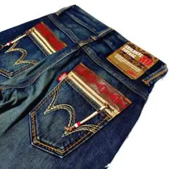 EDWIN 444XVS 刺繍 ジップ デニム 28 Y2K